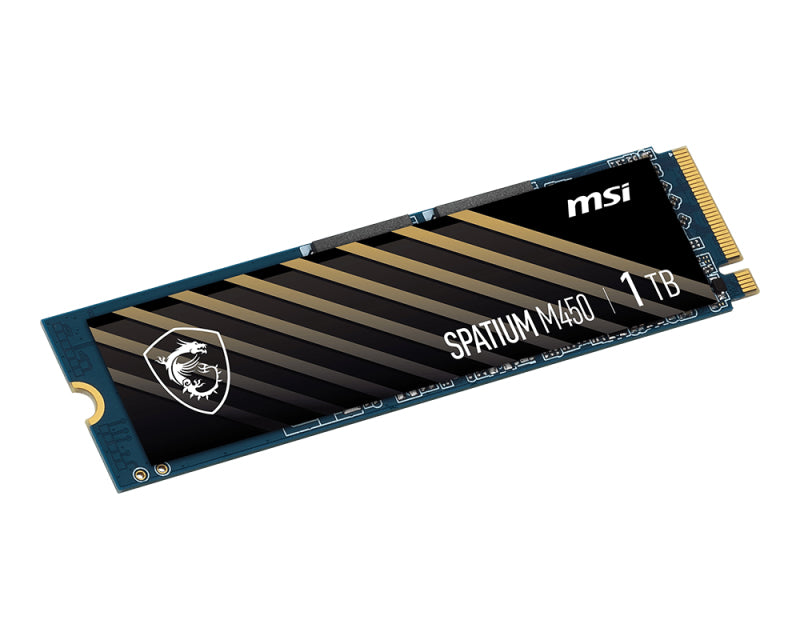 UNIDAD DE ESTADO SOLIDO SSD INTERNO MSI SPATIUM M450 1TB M.2 2280 PCIE GEN4X4, NVME 1.4 LEC 3600 / ESC 300 MB/S SPATIUM M450 PCIE 4.0 NVME M.2 1TB UNIDAD DE ESTADO SOLIDO SSD INTERNO MSI SPATIUM M450 1TB M.2 2280 PCIE GEN4X4, NVME 1.4 LEC 3600 / ESC 300 MB/S SPATIUM M450 PCIE 4.0 NVME M.2 1TB